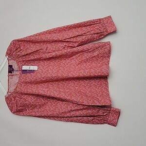 NWT JCrew Puff-sleeve Shirt Liberty® Toutouayette Print Orange Lavender Sz Med